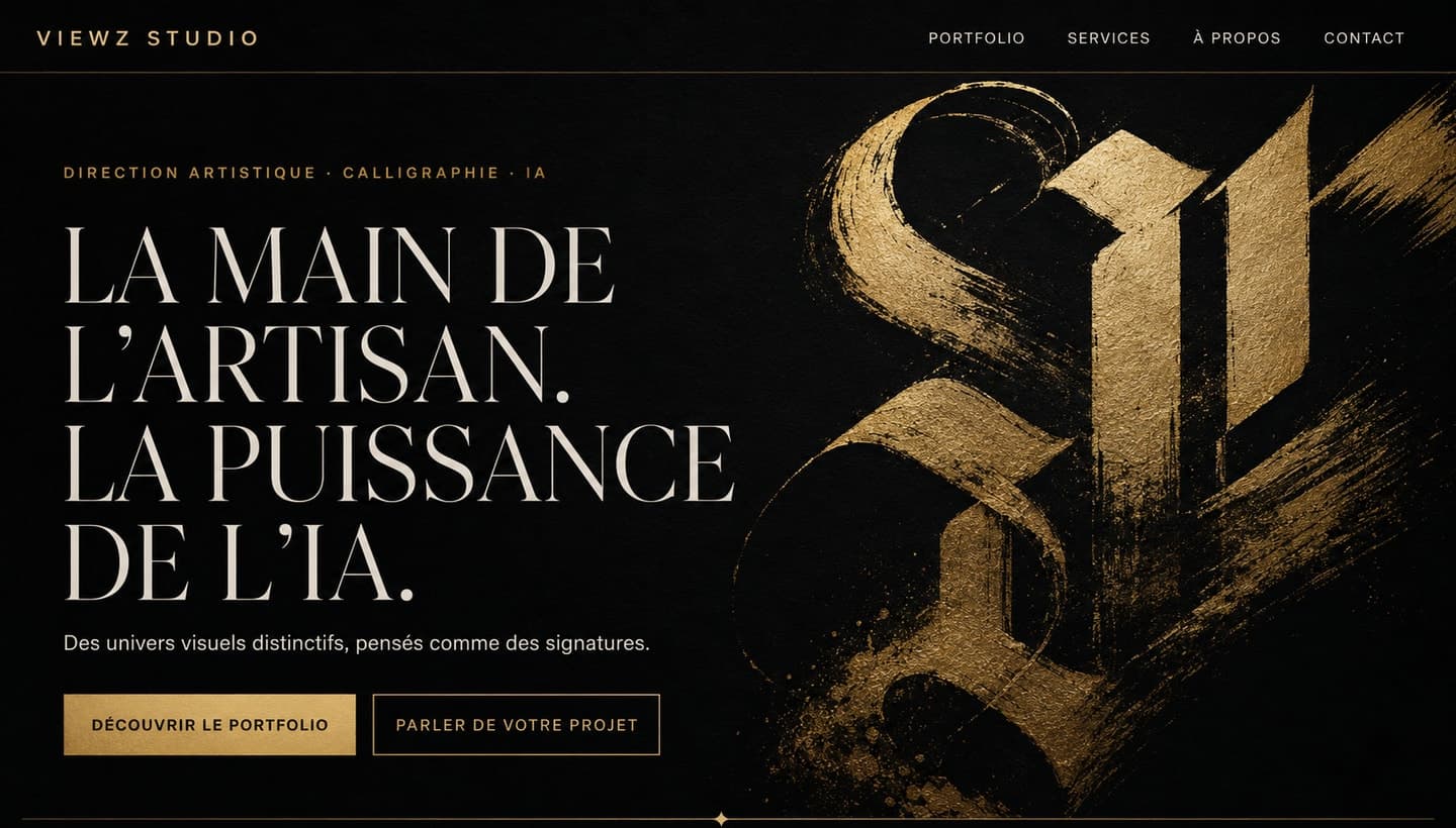 VIEWZ Studio — direction artistique, calligraphie et création par IA